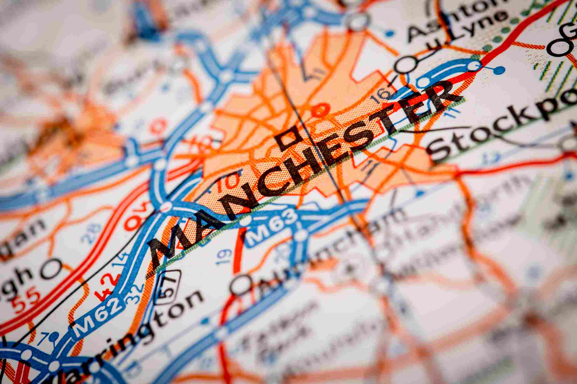 Drawing pin on the map of Manchester